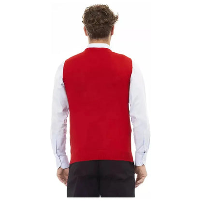 Alpha Studio Red Viscose Men Jacket