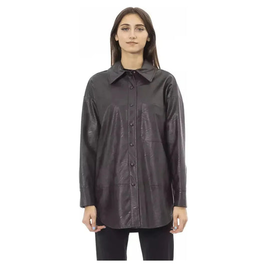 Alpha Studio Brown Polyethylene Women Shirt Alpha Studio