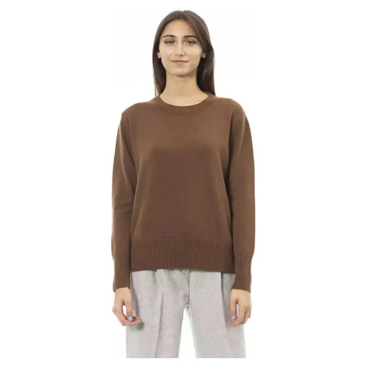 Alpha Studio Brown Cashmere Women Sweater Alpha Studio