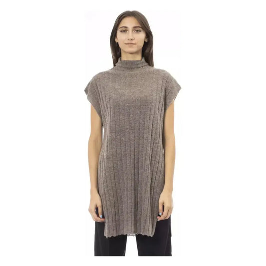 Alpha Studio Brown Wool Women Sweater Alpha Studio