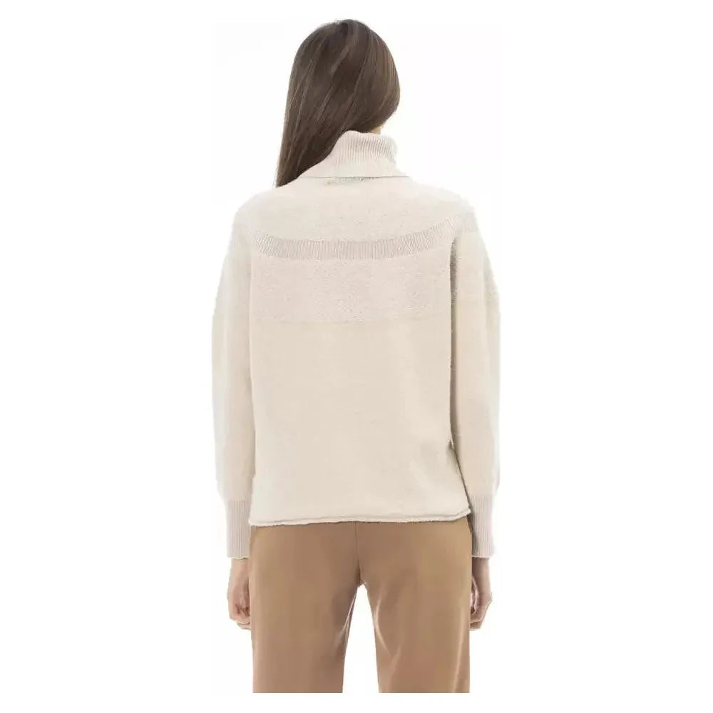 Alpha Studio Beige Alpaca Women Sweater Alpha Studio