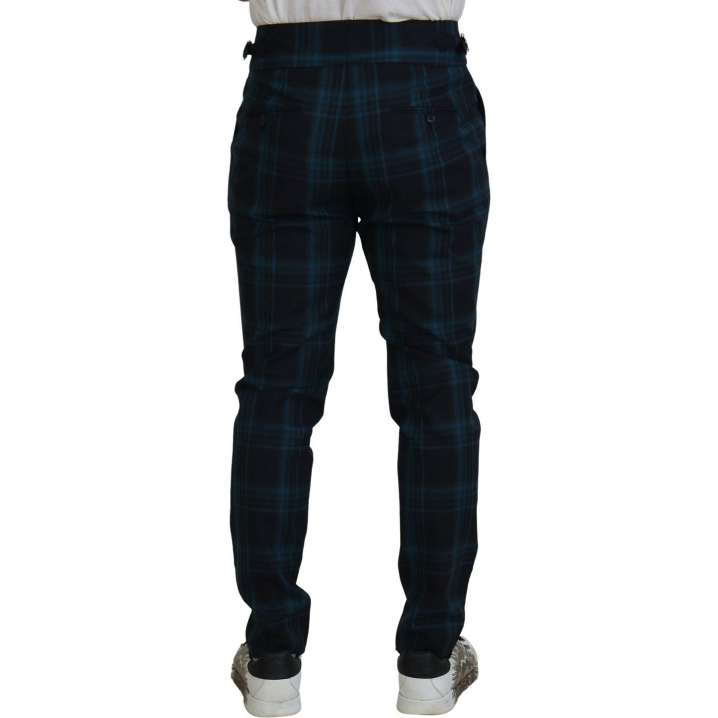 Dolce & Gabbana Elegant Plaid Wool Dress Pants Dolce & Gabbana