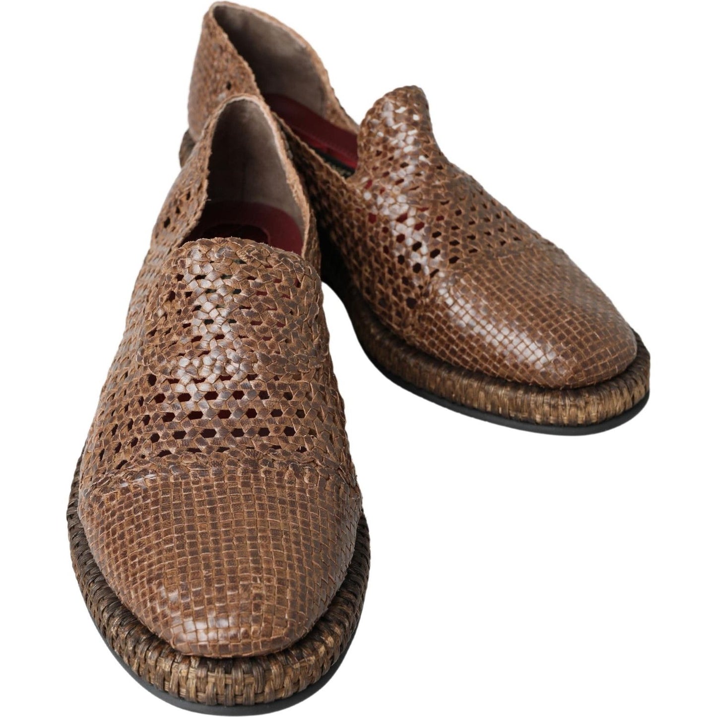 Dolce & Gabbana Elegant Leather Slipper Loafers in Brown Dolce & Gabbana