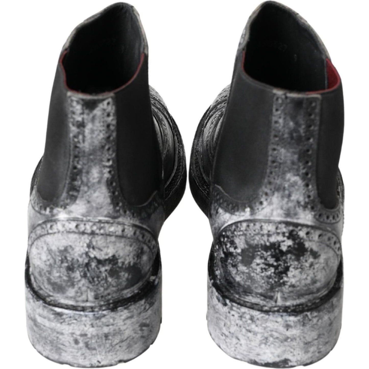 Dolce & Gabbana Elegant Black Faded Chelsea Ankle Boots Dolce & Gabbana