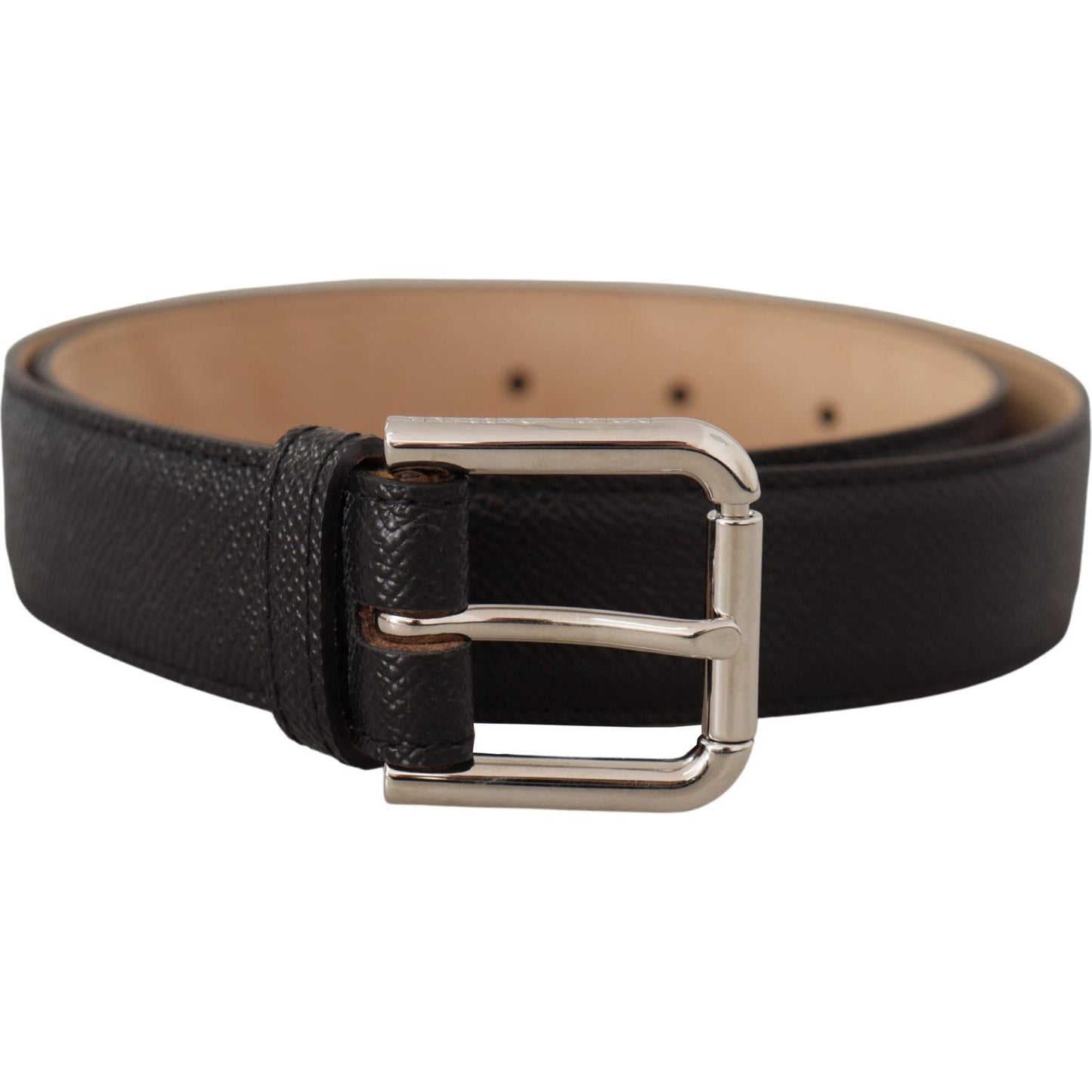 Dolce & Gabbana Sleek Black Authentic Leather Belt Dolce & Gabbana