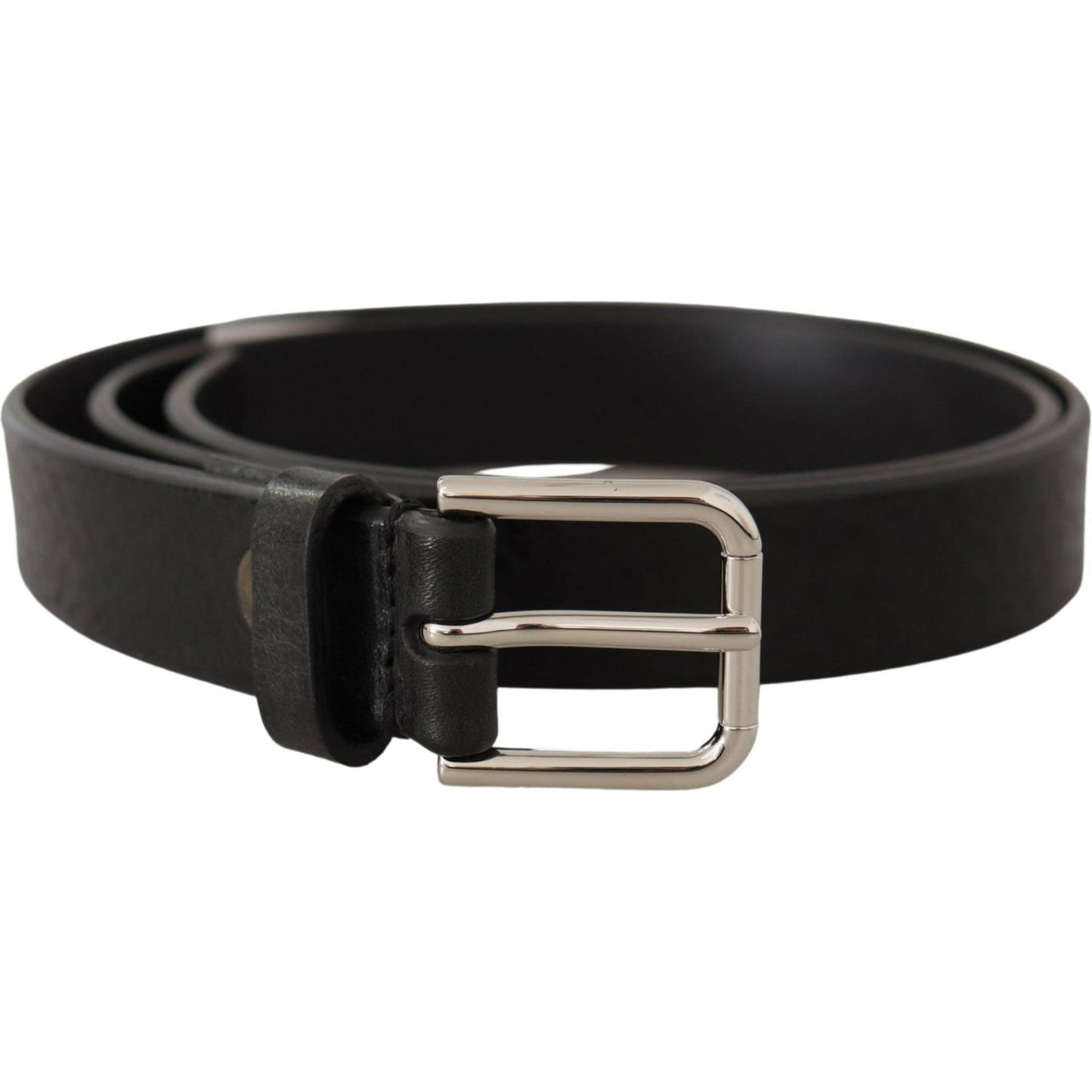 Dolce & Gabbana Elegant Black Leather Belt with Metal Buckle Dolce & Gabbana