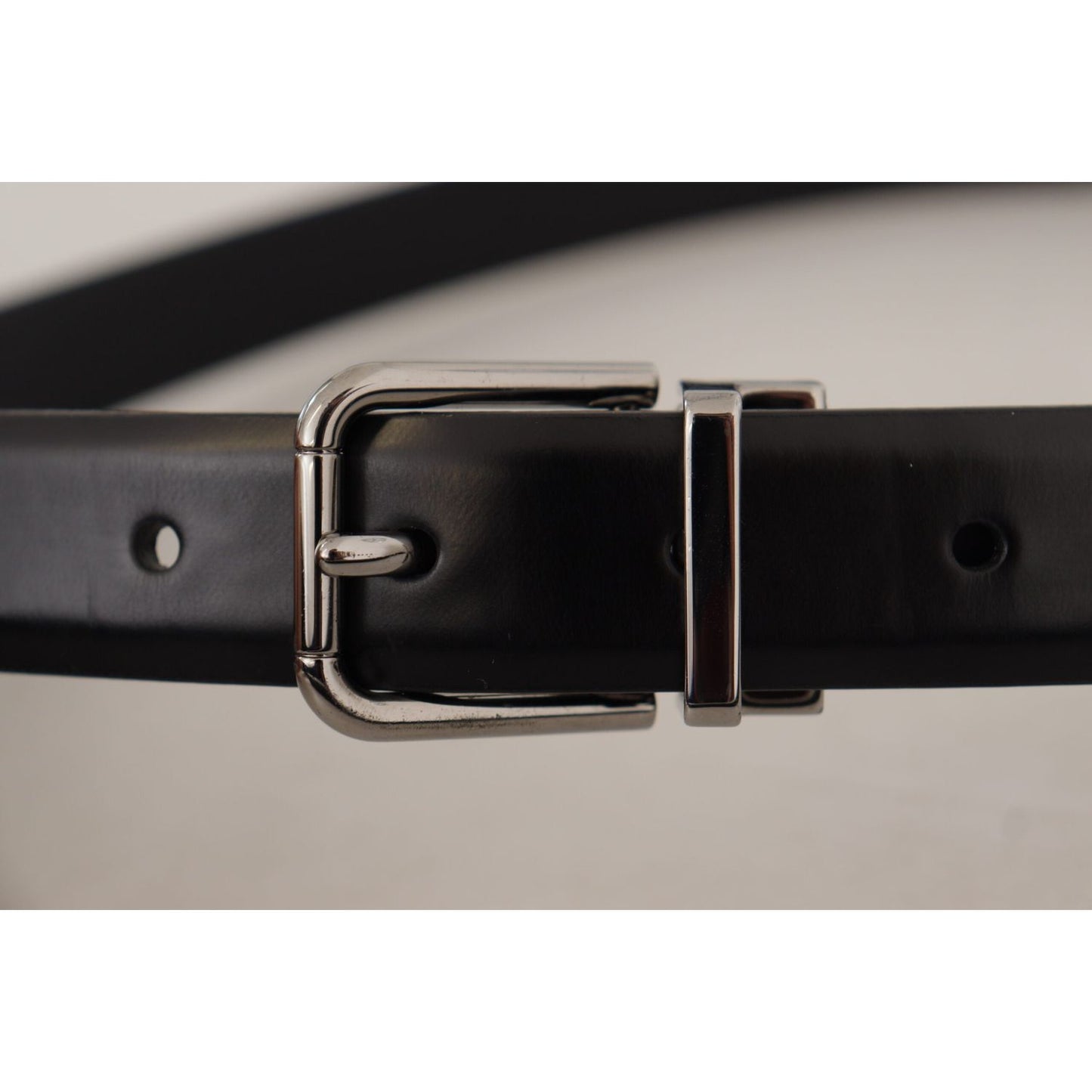 Dolce & Gabbana Elegant Black Leather Belt with Metal Buckle Dolce & Gabbana