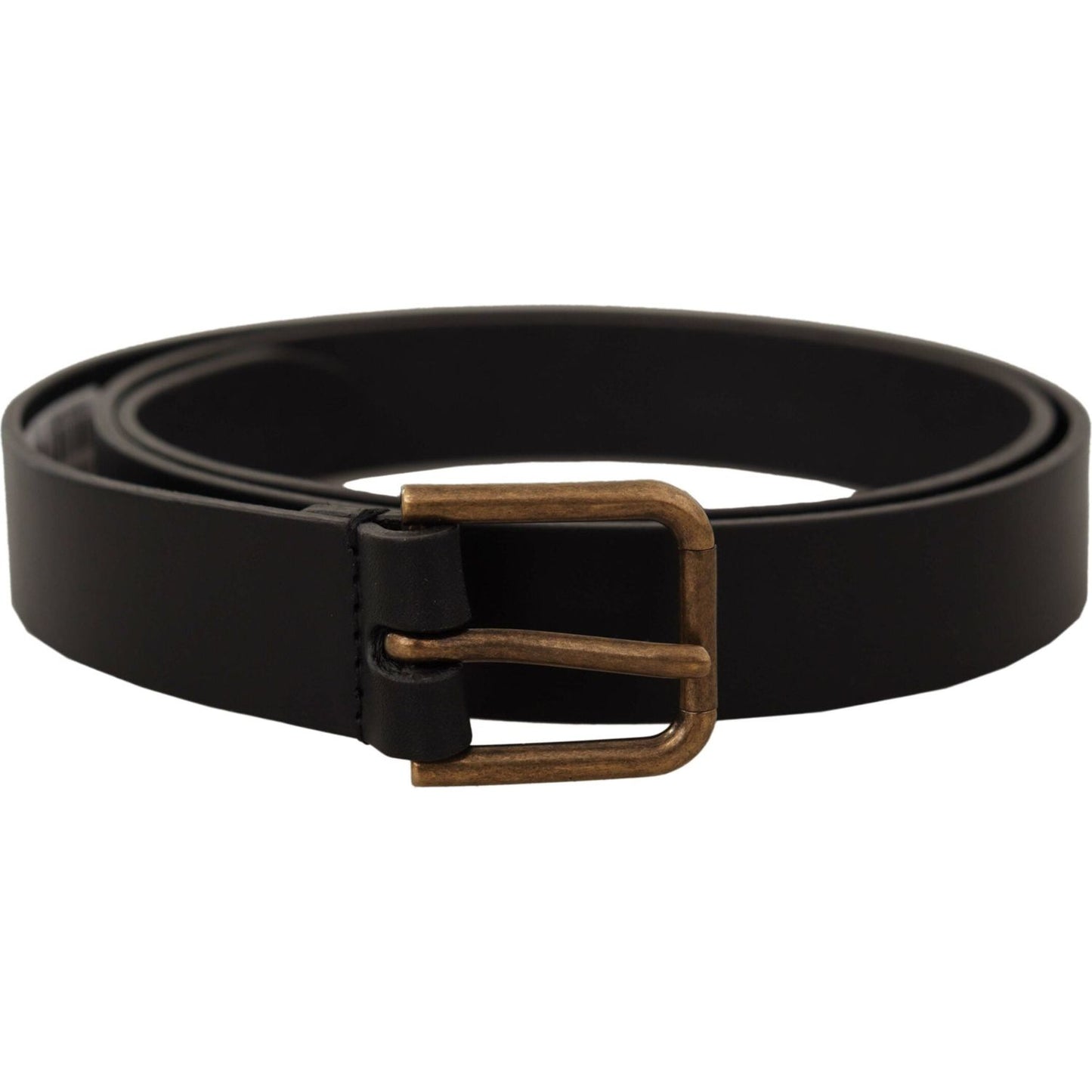 Dolce & Gabbana Elegant Black Leather Belt with Metal Buckle Dolce & Gabbana