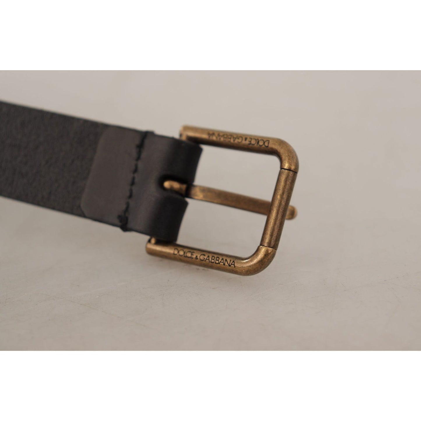 Dolce & Gabbana Elegant Black Leather Belt with Metal Buckle Dolce & Gabbana