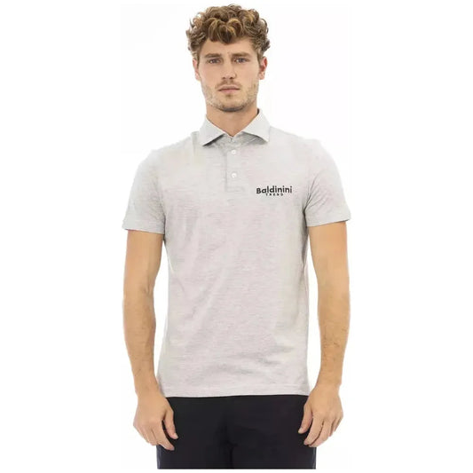 Baldinini Trend Gray Cotton Men Polo Baldinini Trend