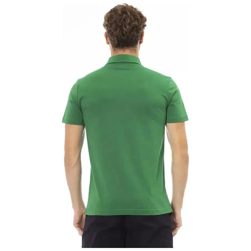 Baldinini Trend Green Cotton Men Polo Shirt Baldinini Trend