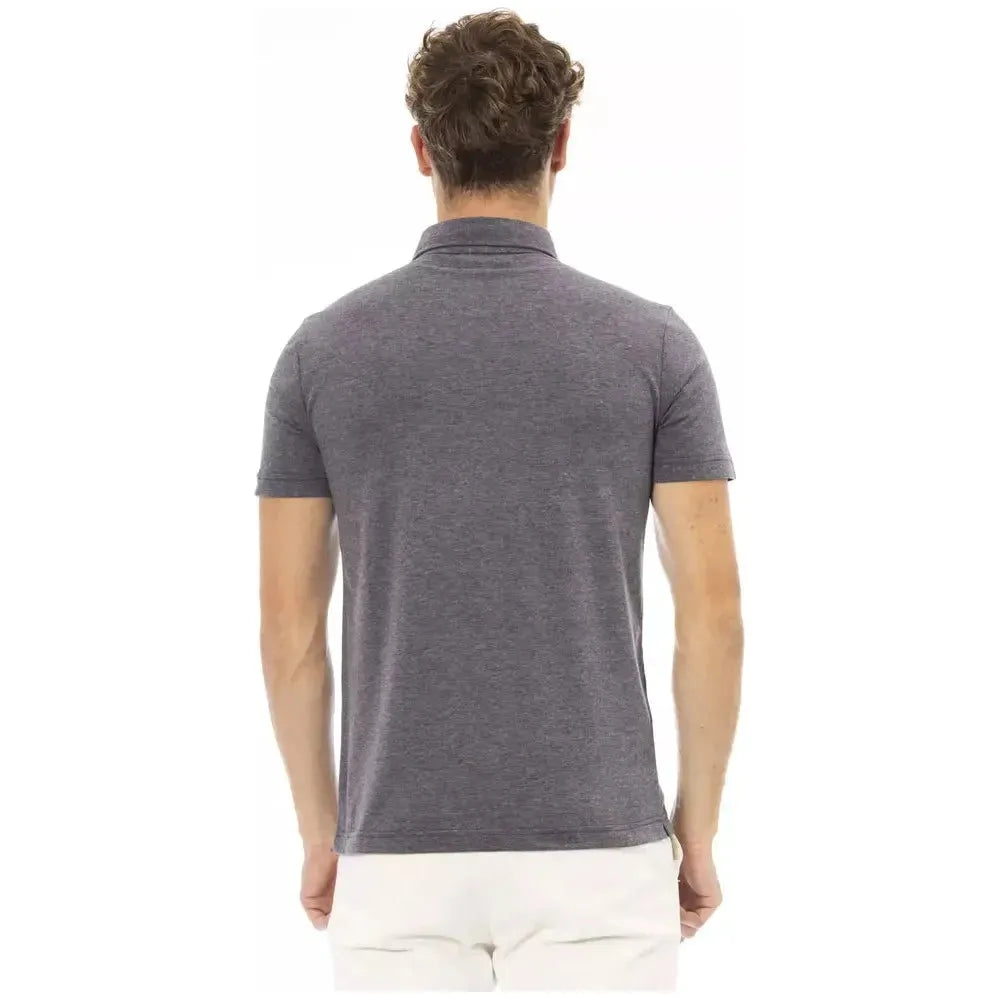 Baldinini Trend Gray Cotton Men Polo Baldinini Trend