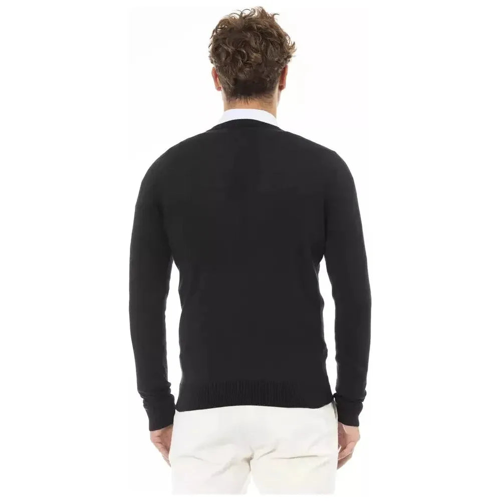 Baldinini Trend Black Modal Men Sweater Baldinini Trend