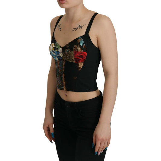 Dolce & Gabbana Elegant Floral Corset Top Blouse Dolce & Gabbana