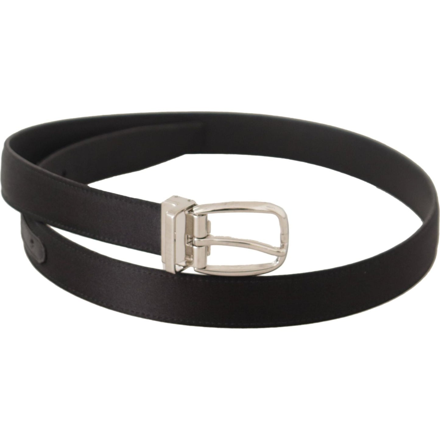 Dolce & Gabbana Elegant Black Leather-Canvas Designer Belt Dolce & Gabbana