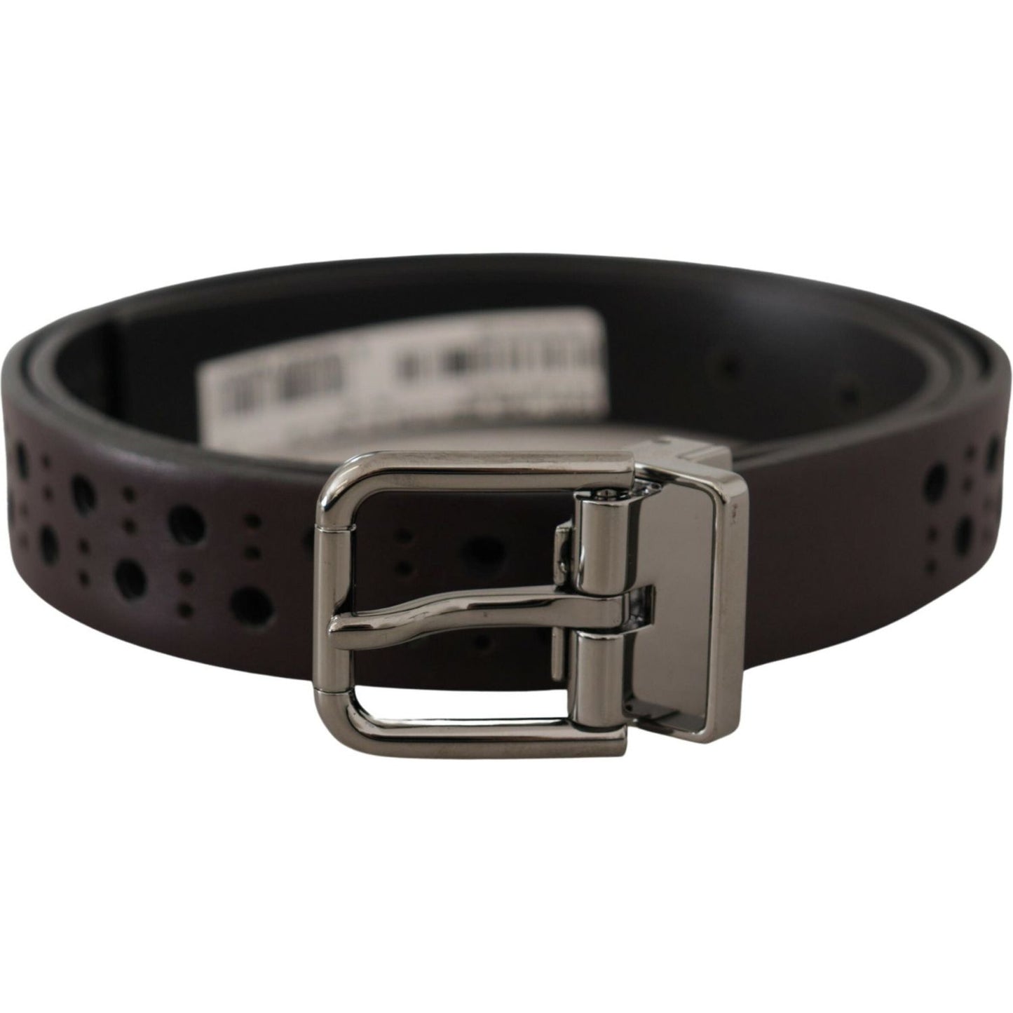 Dolce & Gabbana Elegant Dark Purple Leather Belt Dolce & Gabbana