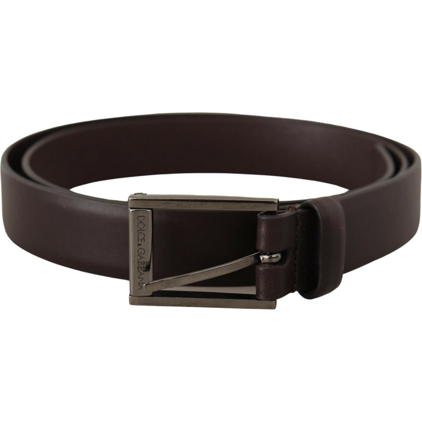 Dolce & Gabbana Elegant Dark Brown Leather Belt Dolce & Gabbana