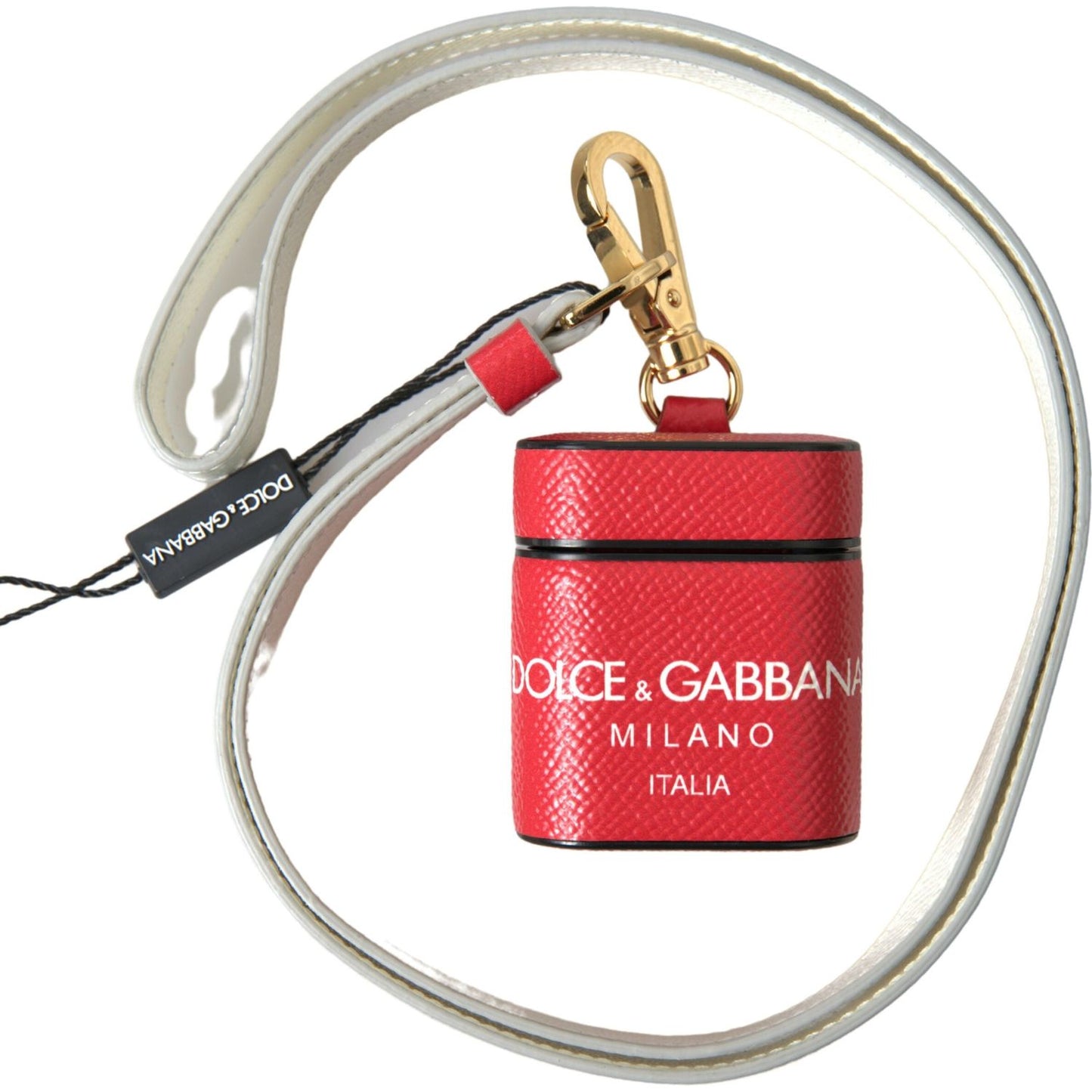 Dolce & Gabbana Elegant Red Leather Airpods Case Dolce & Gabbana