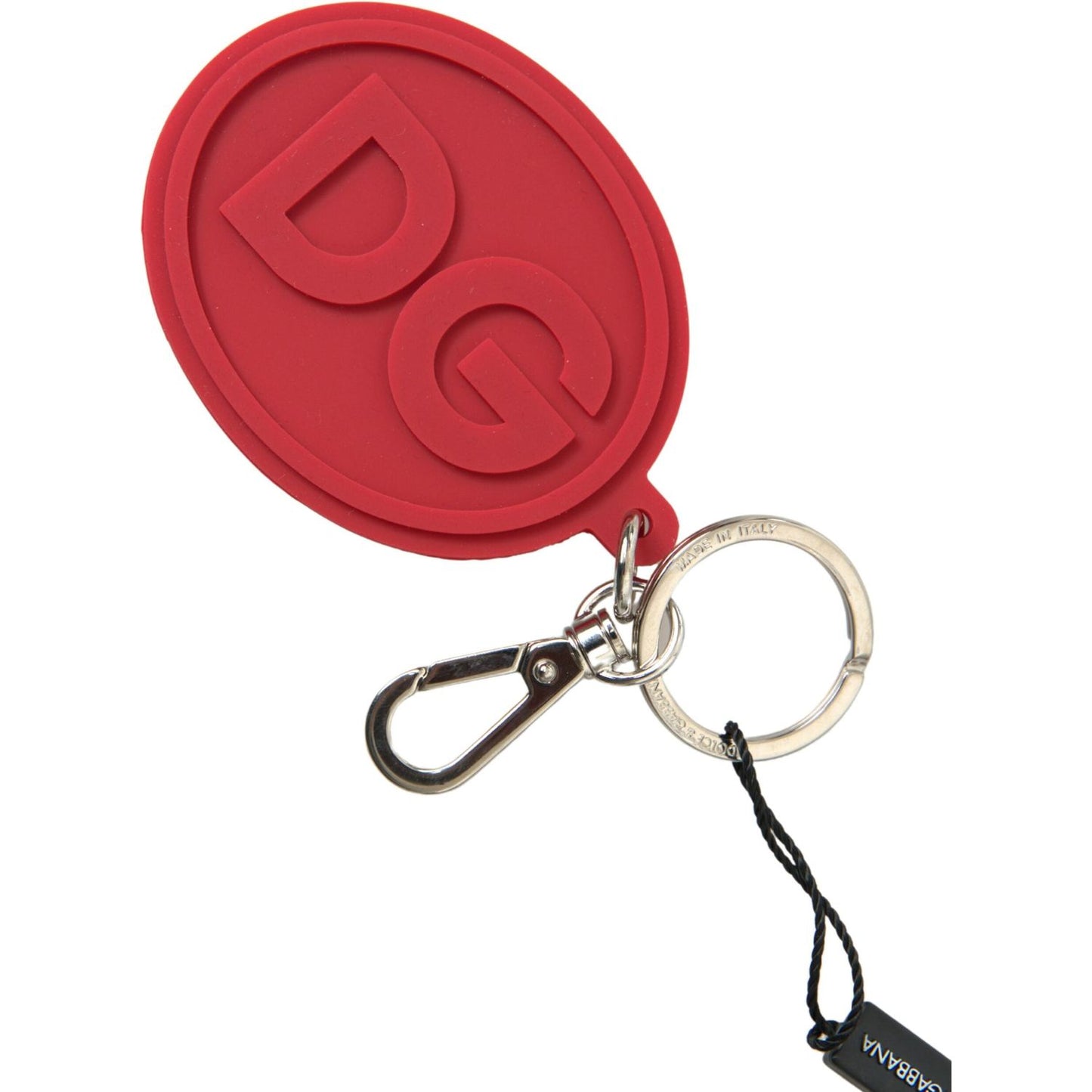 Dolce & Gabbana Chic Red Rubber and Brass Designer Keychain Dolce & Gabbana