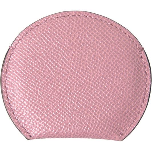 Elegant Pink Leather Hand Mirror Holder