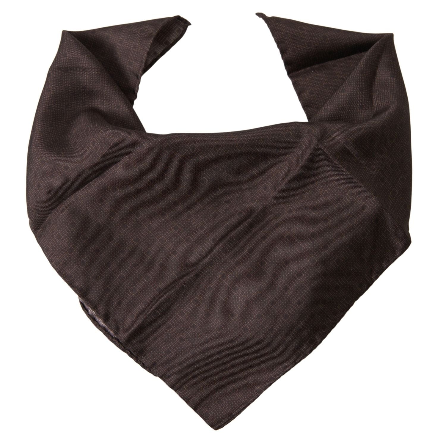 Dolce & Gabbana Brown Patterned Silk Square Handkerchief Scarf