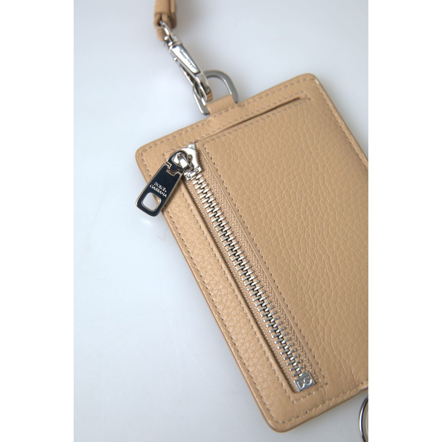 Dolce & Gabbana Elegant Beige Leather Cardholder Wallet Dolce & Gabbana