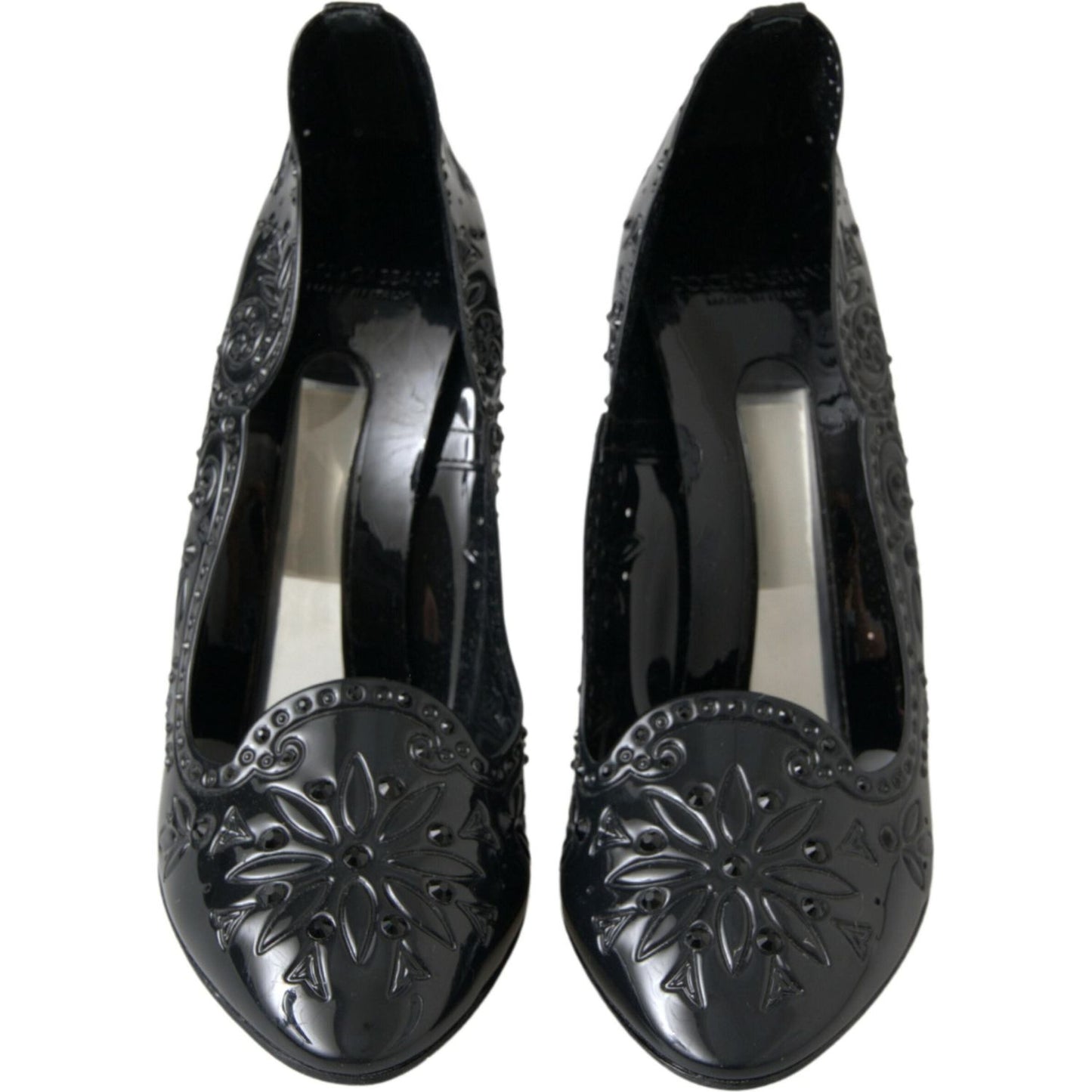 Dolce & Gabbana Elegant Black Crystal Cinderella Pumps Dolce & Gabbana