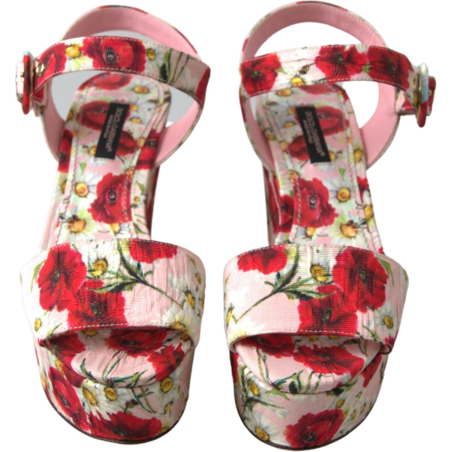 Dolce & Gabbana Floral Ankle Strap Wedge Sandals Dolce & Gabbana