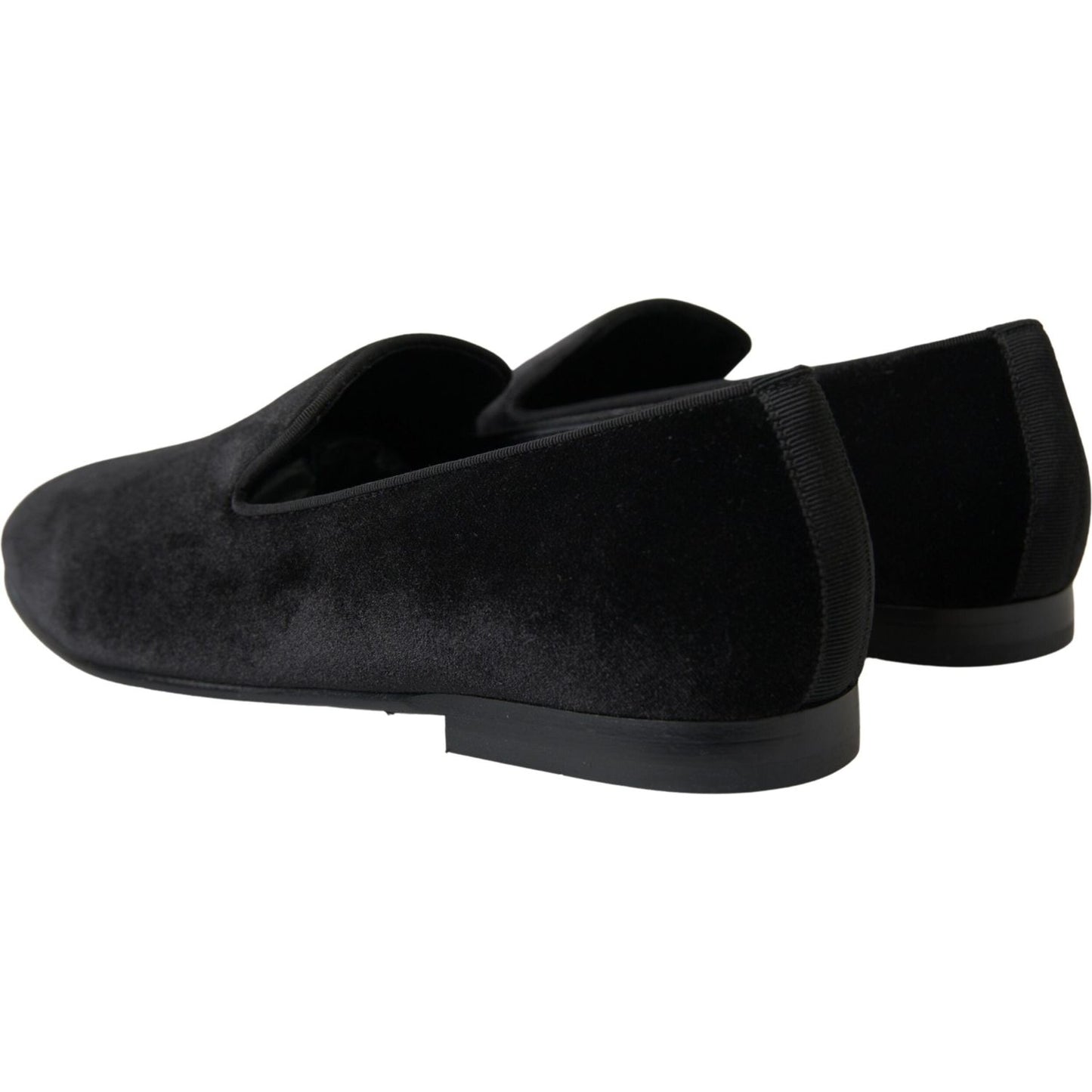 Dolce & Gabbana Elegant Velvet Black Loafers for Men Dolce & Gabbana