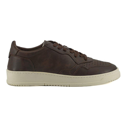 Saxone of Scotland Exclusive Leather Fabric Sneakers in Brown Saxone of Scotland