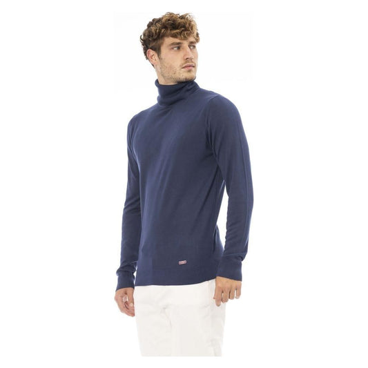 Baldinini Trend Blue Modal Men Sweater Baldinini Trend