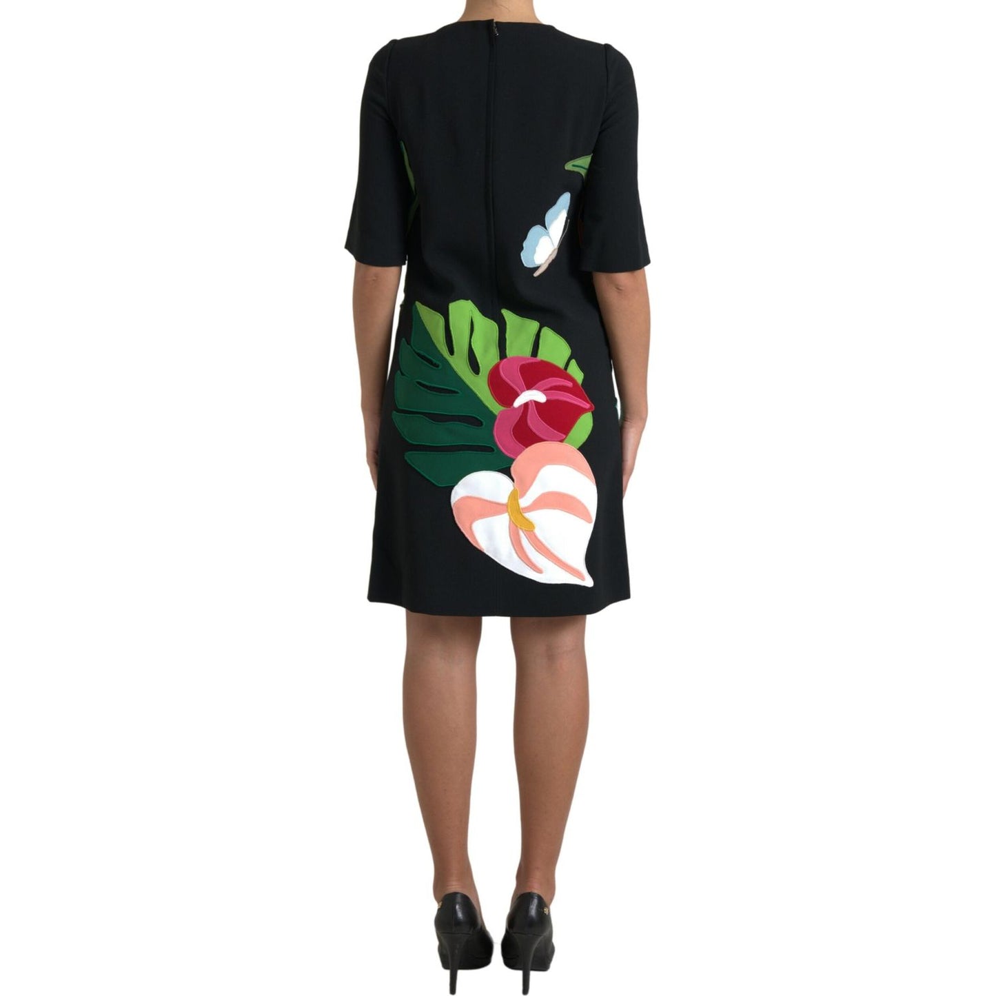 Dolce & Gabbana Elegant Jungle Motif Sheath Dress Dolce & Gabbana