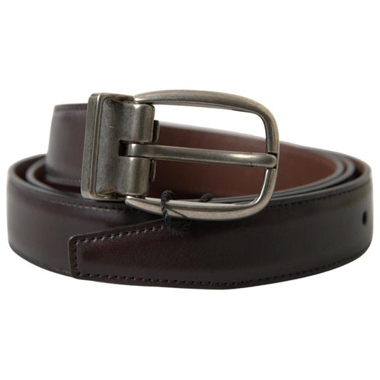 Dolce & Gabbana Elegant Leather Belt with Metal Buckle Dolce & Gabbana