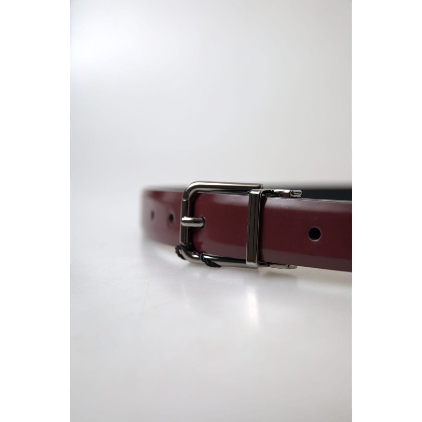 Dolce & Gabbana Elegant Bordeaux Leather Belt with Metal Buckle Dolce & Gabbana