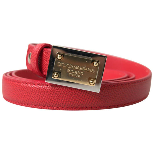 Dolce & Gabbana Elegant Red Leather Designer Belt Dolce & Gabbana