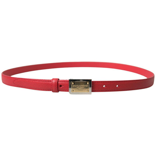 Dolce & Gabbana Elegant Red Leather Designer Belt Dolce & Gabbana