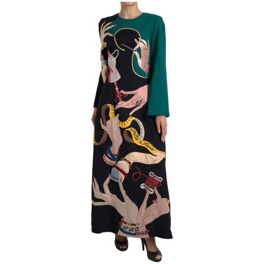 Dolce & Gabbana Elegant Multicolor Wool A-Line Dress Dolce & Gabbana