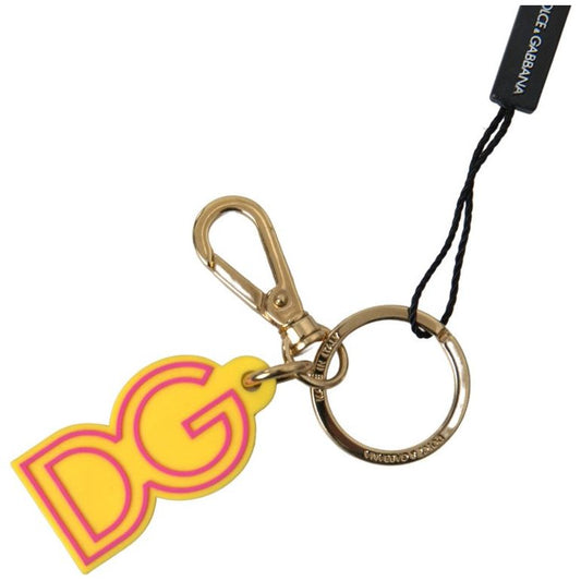 Dolce & Gabbana Chic Yellow Logo-Engraved Keychain Dolce & Gabbana