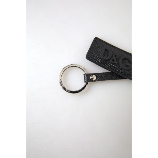 Dolce & Gabbana Elegant Black Leather Keyring Accessory Dolce & Gabbana