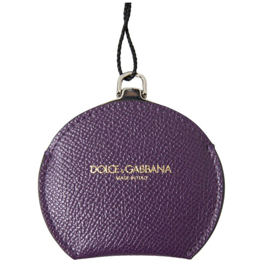 Dolce & Gabbana Elegant Purple Leather Mirror Holder Dolce & Gabbana