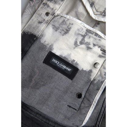 Dolce & Gabbana Multicolor Cotton Collared Denim Jacket