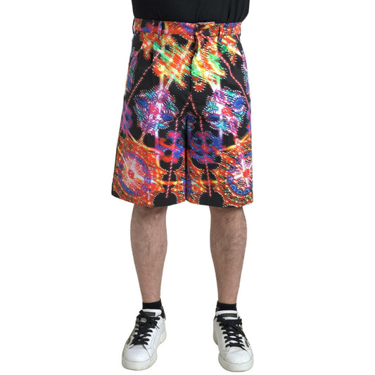 Dolce & Gabbana Multicolor Printed Cotton Men Bermuda Shorts