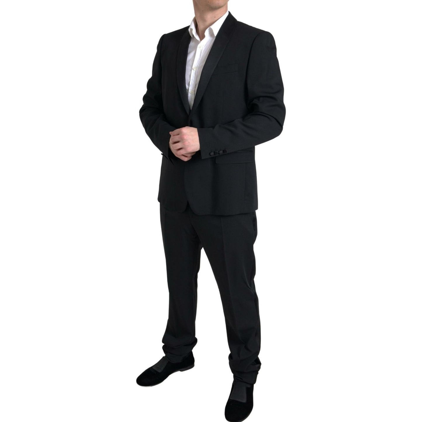 Dolce & Gabbana Elegant Black Slim Fit Two-Piece Suit Dolce & Gabbana