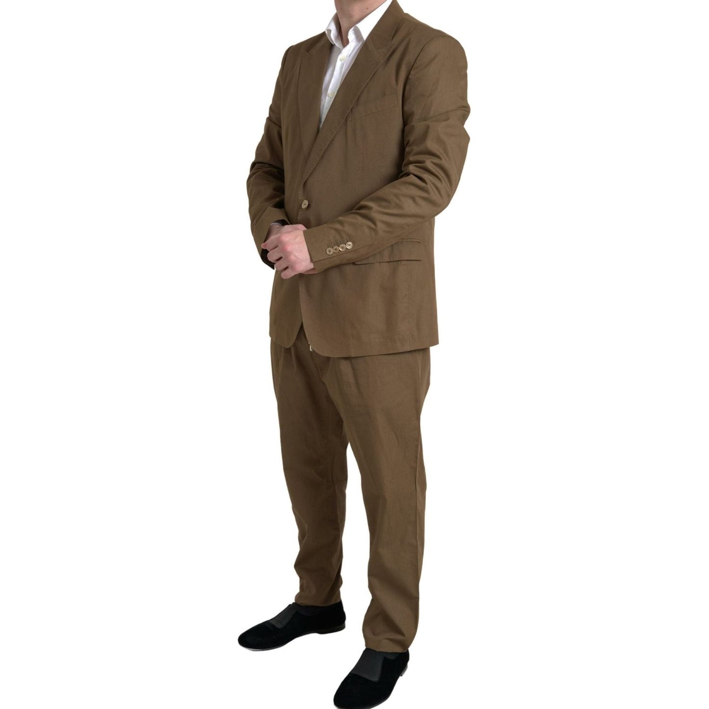 Dolce & Gabbana Elegant Brown Silk Blend Taormina Suit Dolce & Gabbana