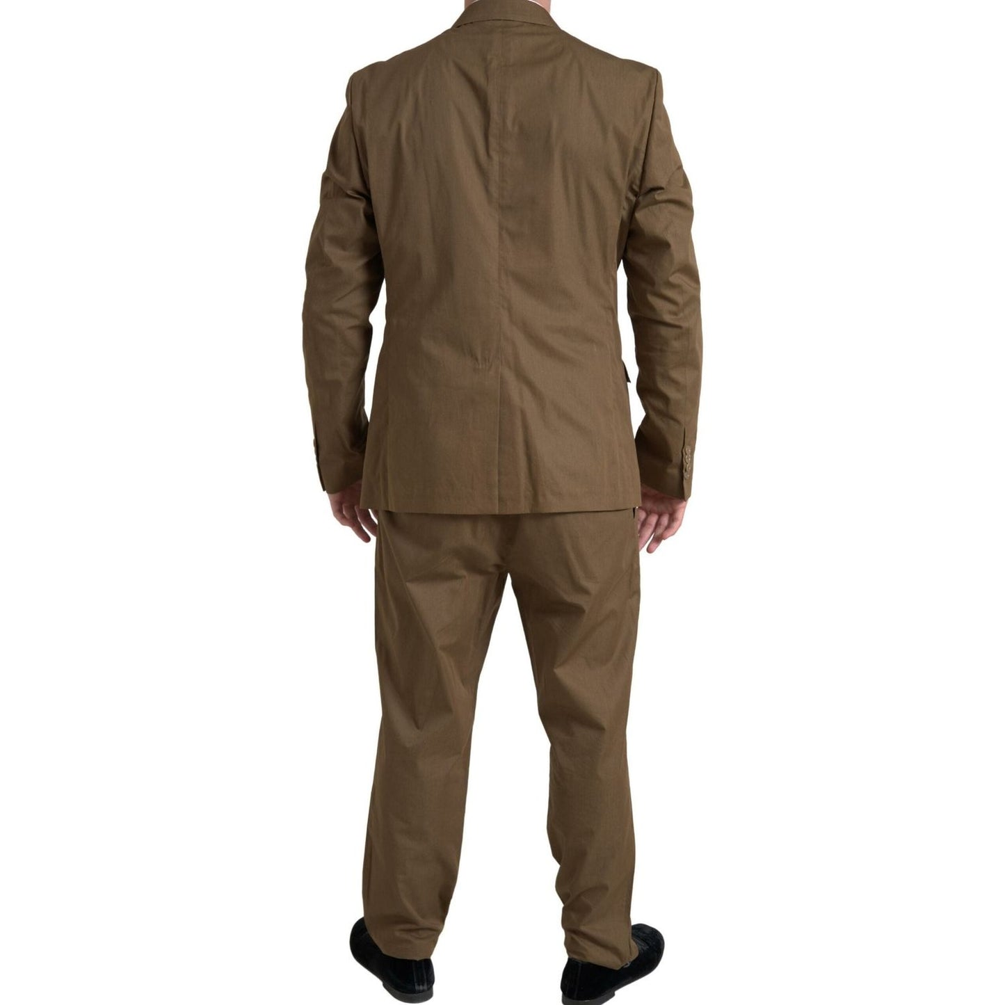 Dolce & Gabbana Elegant Brown Silk Blend Taormina Suit Dolce & Gabbana