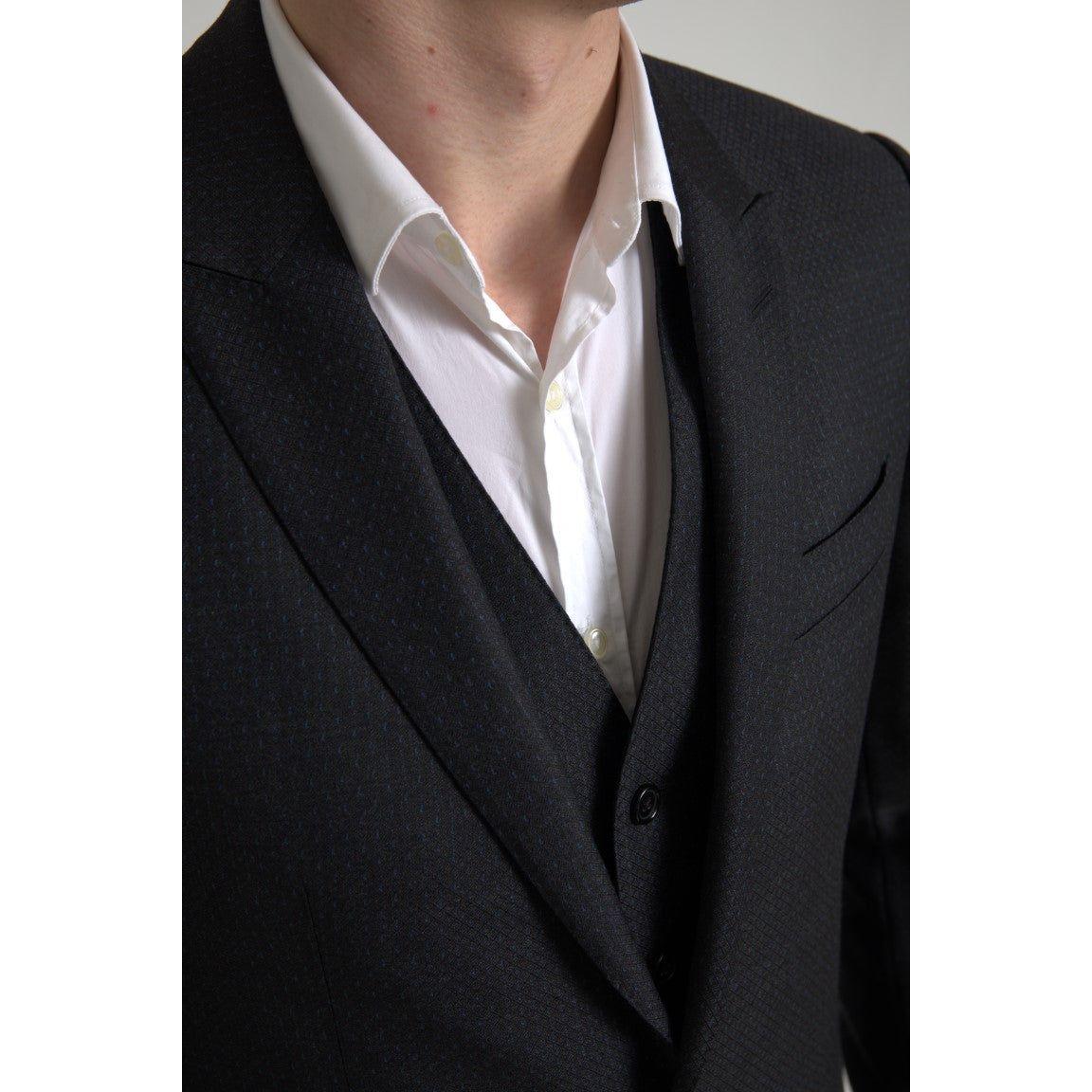 Dolce & Gabbana Black 3 Piece Single Breasted MARTINI Suit