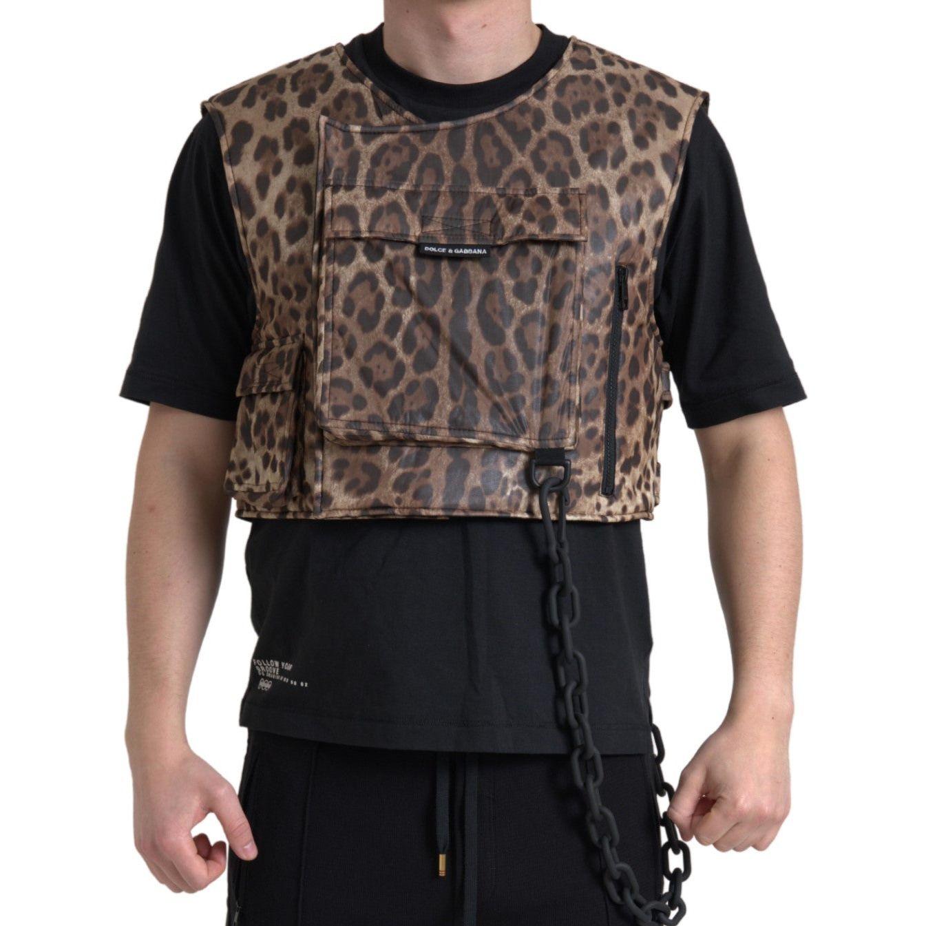 Dolce & Gabbana Silk Leopard Vest Exclusive Sportswear Dolce & Gabbana