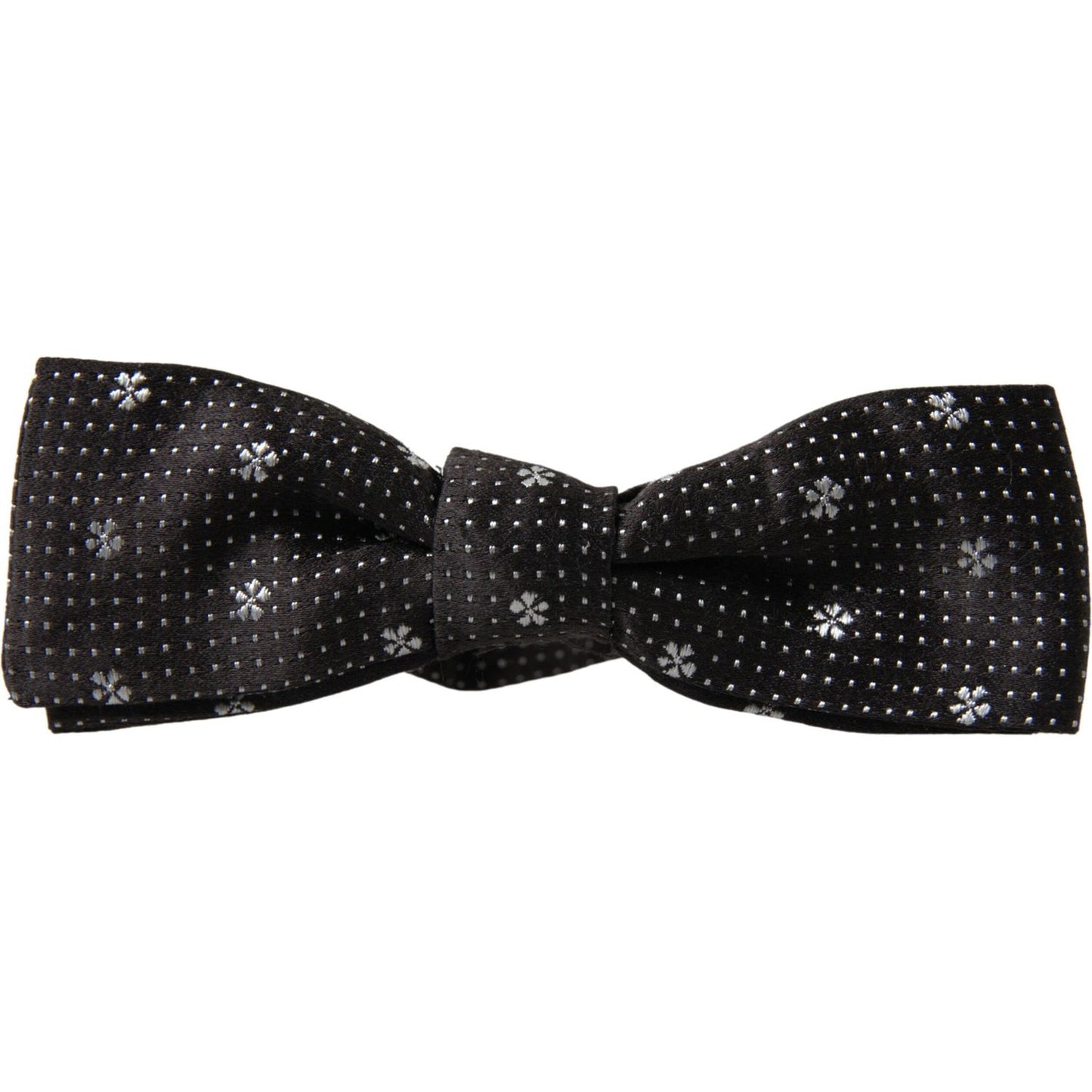 Dolce & Gabbana Black Patterned Silk Adjustable Men Neck Papillon Bow Tie Dolce & Gabbana