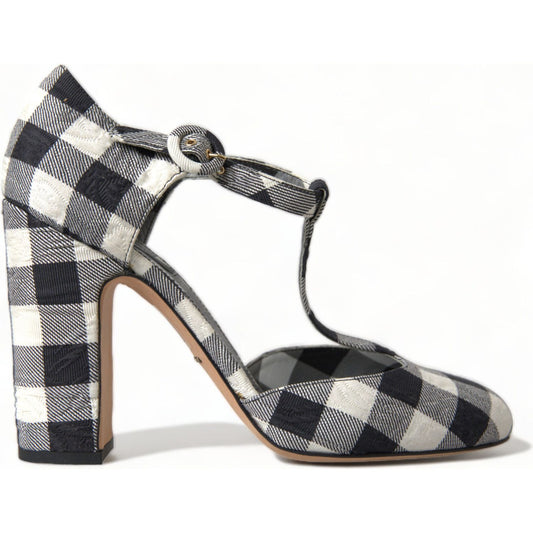 Dolce & Gabbana Chic Gingham T-Strap Pumps: Timeless Mary Jane Heels Dolce & Gabbana