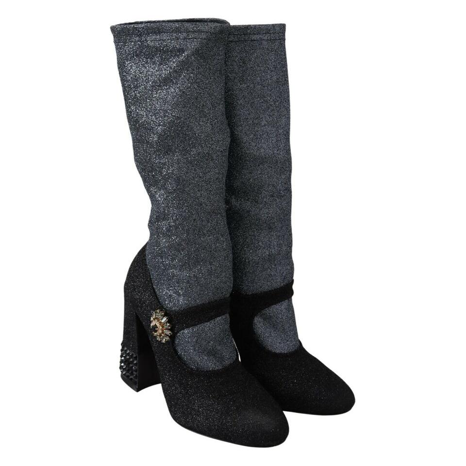 华丽水晶装饰短靴